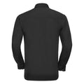Black - Back - Russell Collection Mens Poplin Easy-Care Long-Sleeved Shirt