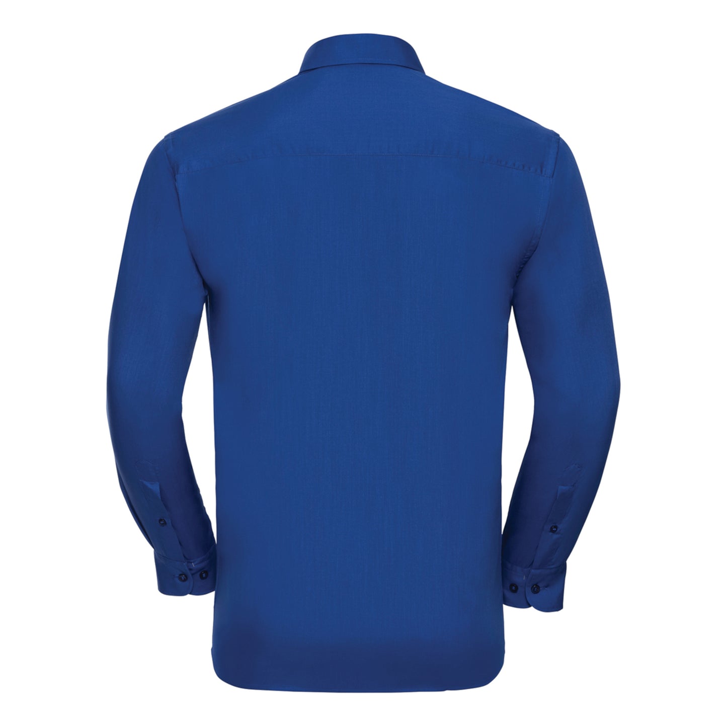 Bright Royal Blue - Back - Russell Collection Mens Poplin Easy-Care Long-Sleeved Shirt