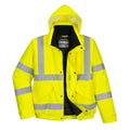 Yellow - Side - Portwest Unisex Hi-Vis Bomber Jacket (S463) - Workwear - Safetywear