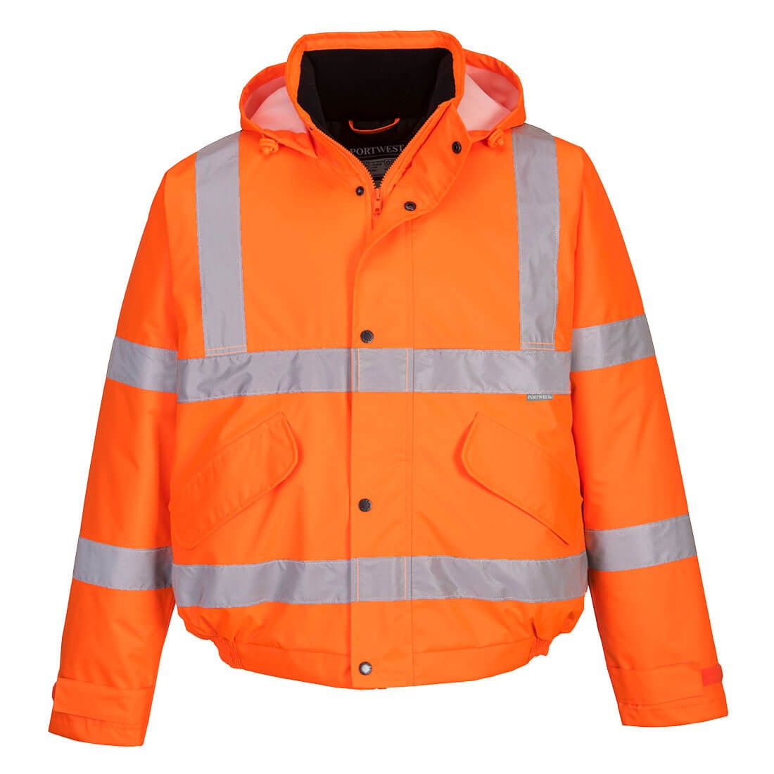 Orange - Front - Portwest Unisex Hi-Vis Bomber Jacket (S463) - Workwear - Safetywear
