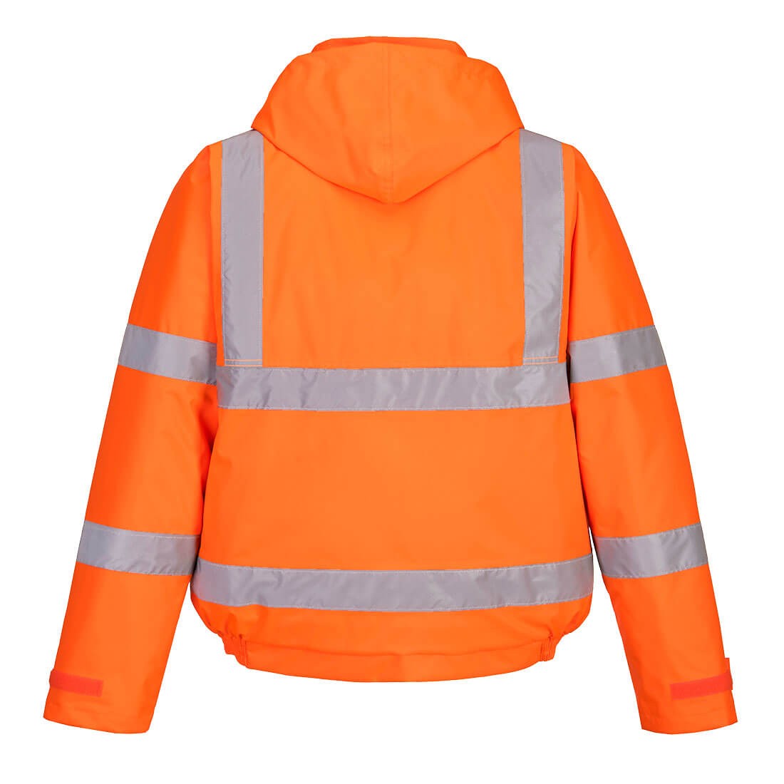 Orange - Back - Portwest Unisex Hi-Vis Bomber Jacket (S463) - Workwear - Safetywear