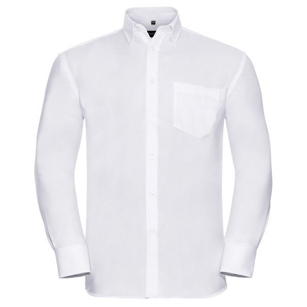 White - Front - Russell Collection Mens Ultimate Non-Iron Long-Sleeved Formal Shirt