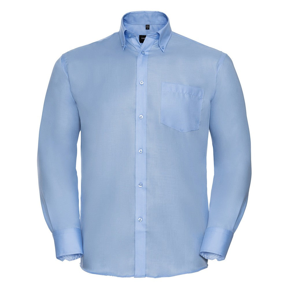 Bright Sky - Front - Russell Collection Mens Ultimate Non-Iron Long-Sleeved Formal Shirt