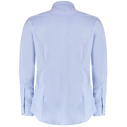 Light Blue - Back - Kustom Kit Mens Oxford Stretch Slim Long-Sleeved Shirt