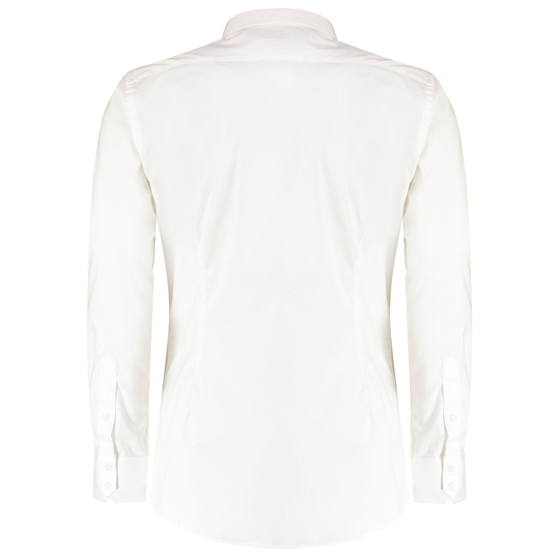 White - Back - Kustom Kit Mens Oxford Stretch Slim Long-Sleeved Shirt