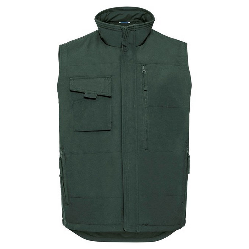 Bottle Green - Front - Russell Mens Heavy Duty Gilet