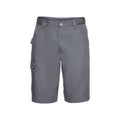 Convoy Grey - Front - Russell Mens Polycotton Twill Shorts
