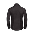Black - Back - Russell Womens-Ladies Oxford Easy-Care Long-Sleeved Shirt