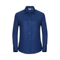Bright Royal Blue - Front - Russell Womens-Ladies Oxford Easy-Care Long-Sleeved Shirt