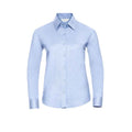 Oxford Blue - Front - Russell Womens-Ladies Oxford Easy-Care Long-Sleeved Shirt