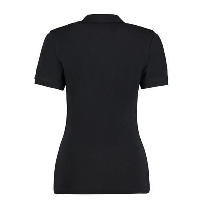 Black - Back - Kustom Kit Womens-Ladies Sophia V Neck Polo Shirt