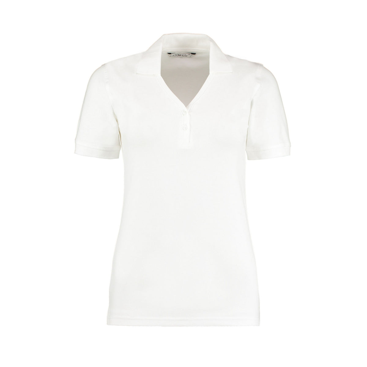 White - Front - Kustom Kit Womens-Ladies Sophia V Neck Polo Shirt