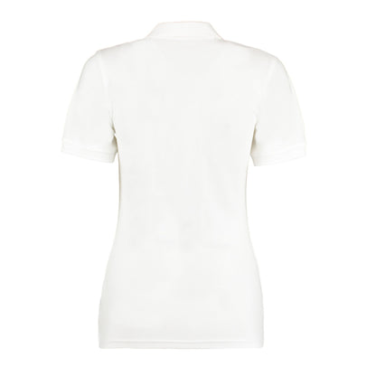 White - Back - Kustom Kit Womens-Ladies Sophia V Neck Polo Shirt