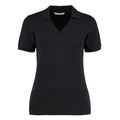 Black - Front - Kustom Kit Womens-Ladies Sophia V Neck Polo Shirt
