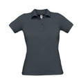 Dark Grey - Front - B&C Womens-Ladies Safran Pure Polo Shirt