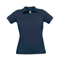 Navy - Front - B&C Womens-Ladies Safran Pure Polo Shirt