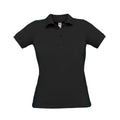 Black - Front - B&C Womens-Ladies Safran Pure Polo Shirt