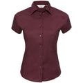 Port - Front - Russell Collection Womens-Ladies Stretch Easy-Care Fitted Short-Sleeved Shirt