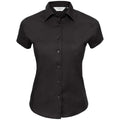 Black - Front - Russell Collection Womens-Ladies Stretch Easy-Care Fitted Short-Sleeved Shirt