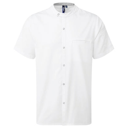 White - Front - Premier Unisex Adult Recyclight Short-Sleeved Chef Shirt