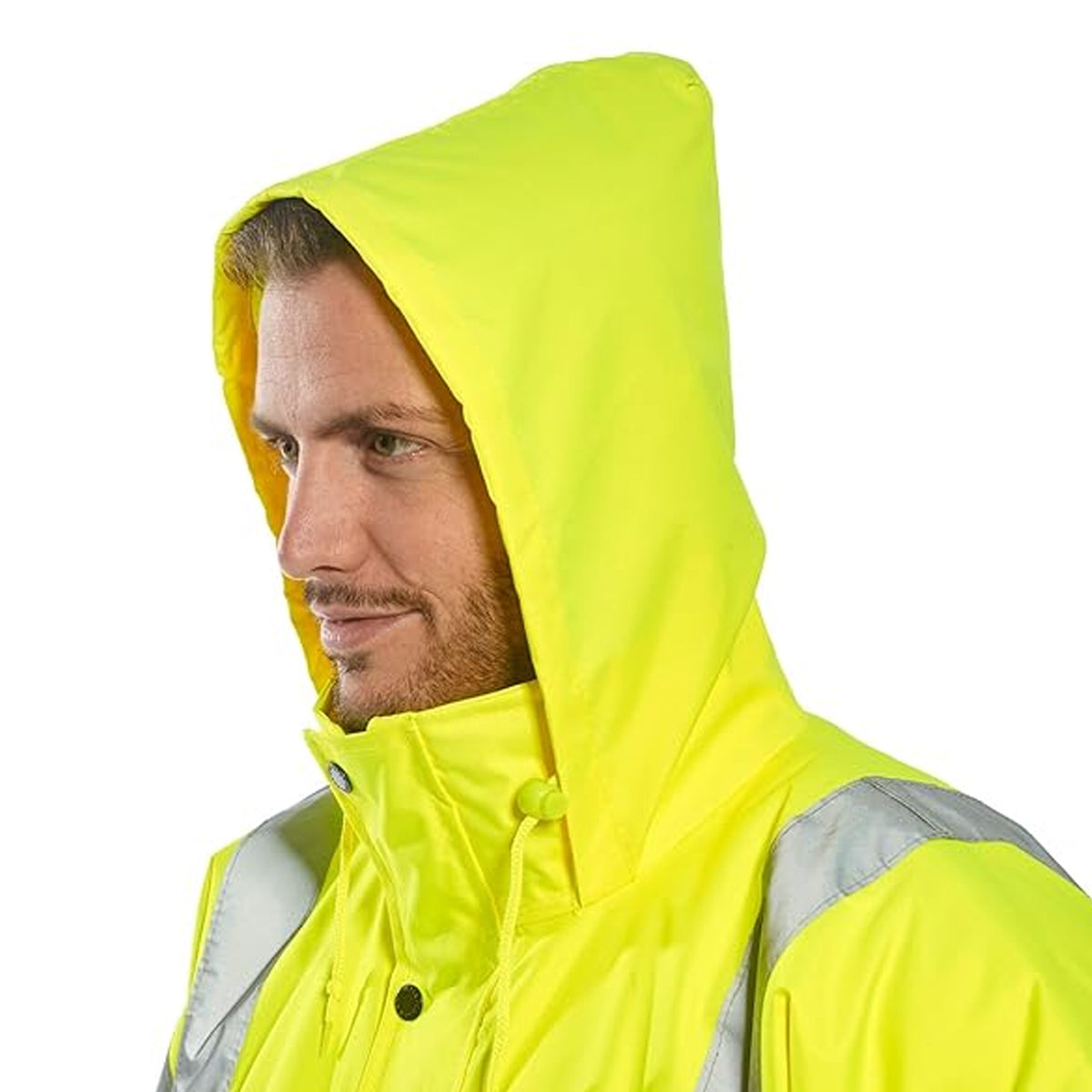yellow - Side - Portwest Hi-Vis Traffic Jacket (S460) - Workwear - Safetywear