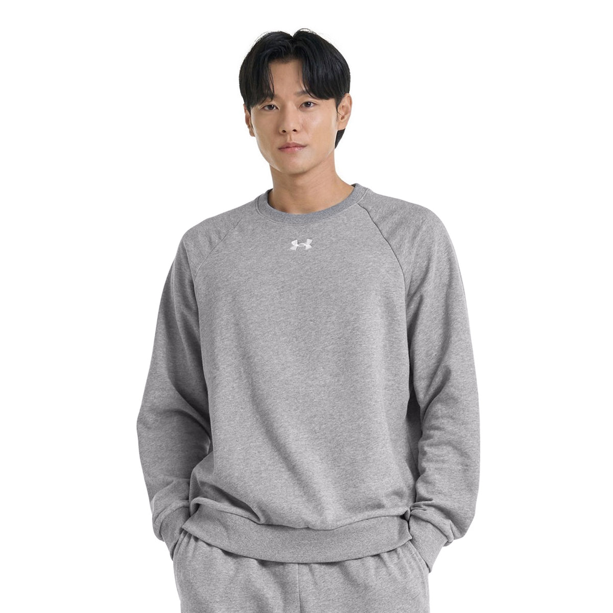 Castle Rock-White - Side - Under Armour Unisex Adult Rival Fleece Crew Neck Sweatshirt