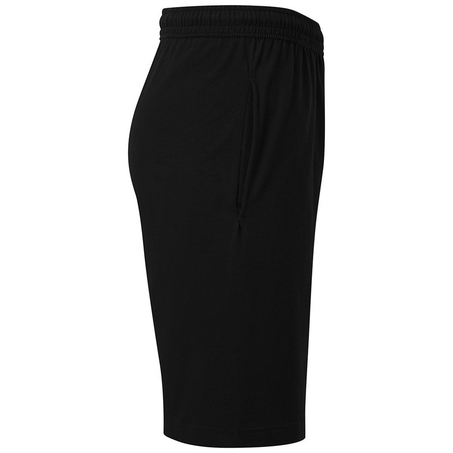 Black - Side - Fruit Of The Loom Mens Iconic 195 Jersey Shorts