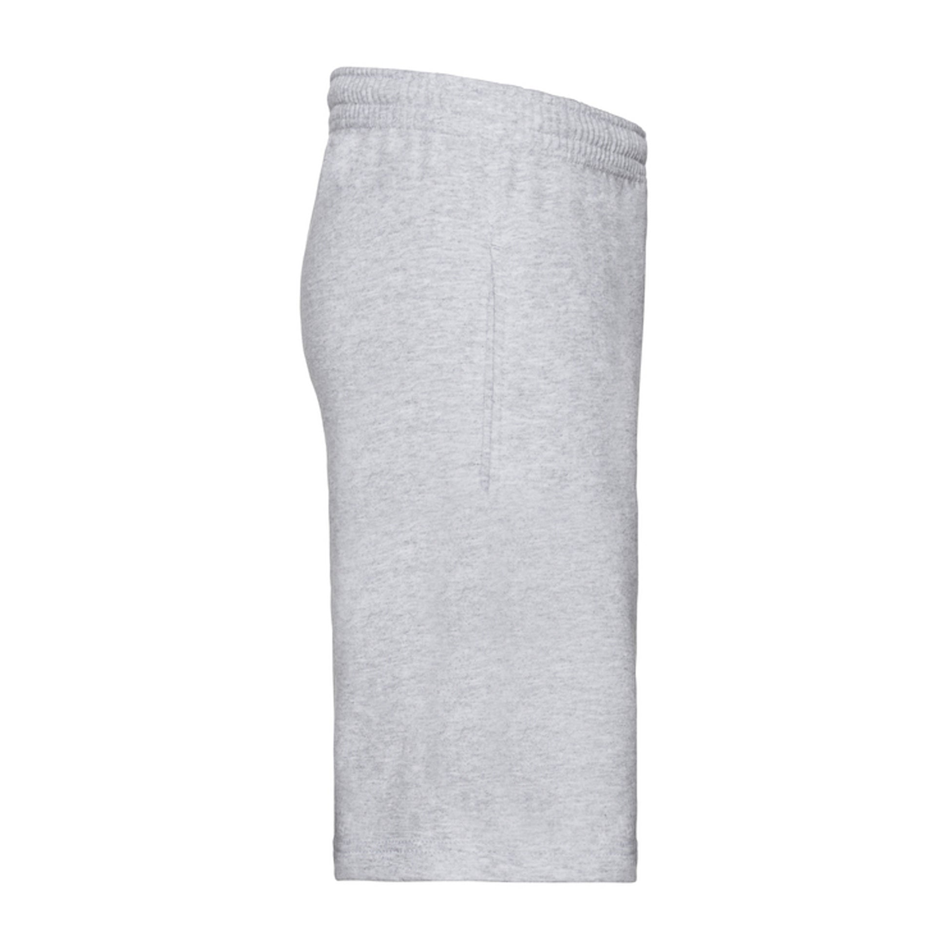 Heather Grey - Side - Fruit Of The Loom Mens Iconic 195 Jersey Shorts