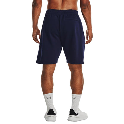 Midnight Navy-White - Lifestyle - Under Armour Mens Rival Fleece Shorts
