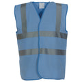 Sky Blue - Front - Yoko Unisex Adult Hi-Vis Waistcoat