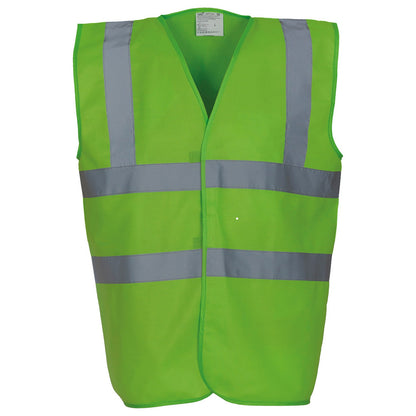 Lime - Front - Yoko Unisex Adult Hi-Vis Waistcoat