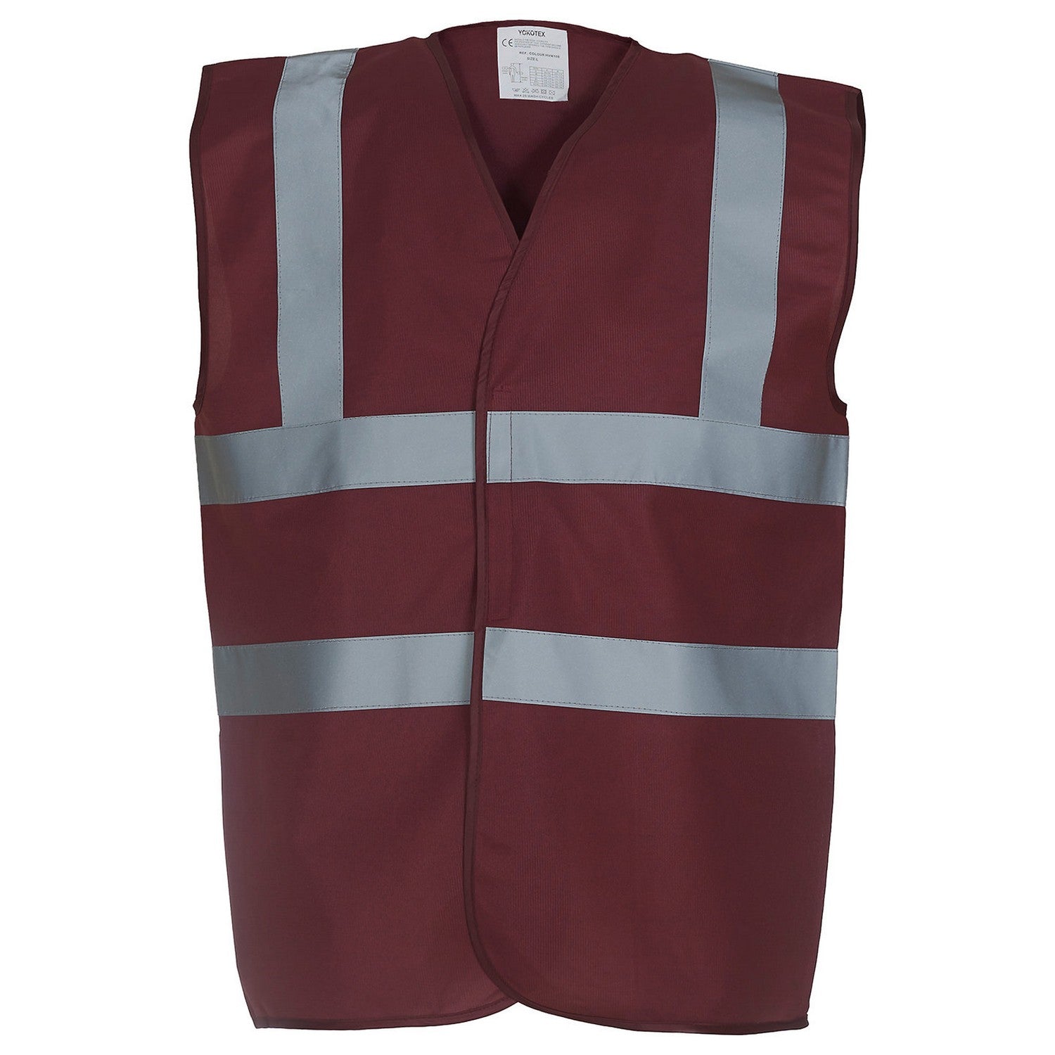 Maroon - Front - Yoko Unisex Adult Hi-Vis Waistcoat
