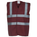 Maroon - Front - Yoko Unisex Adult Hi-Vis Waistcoat