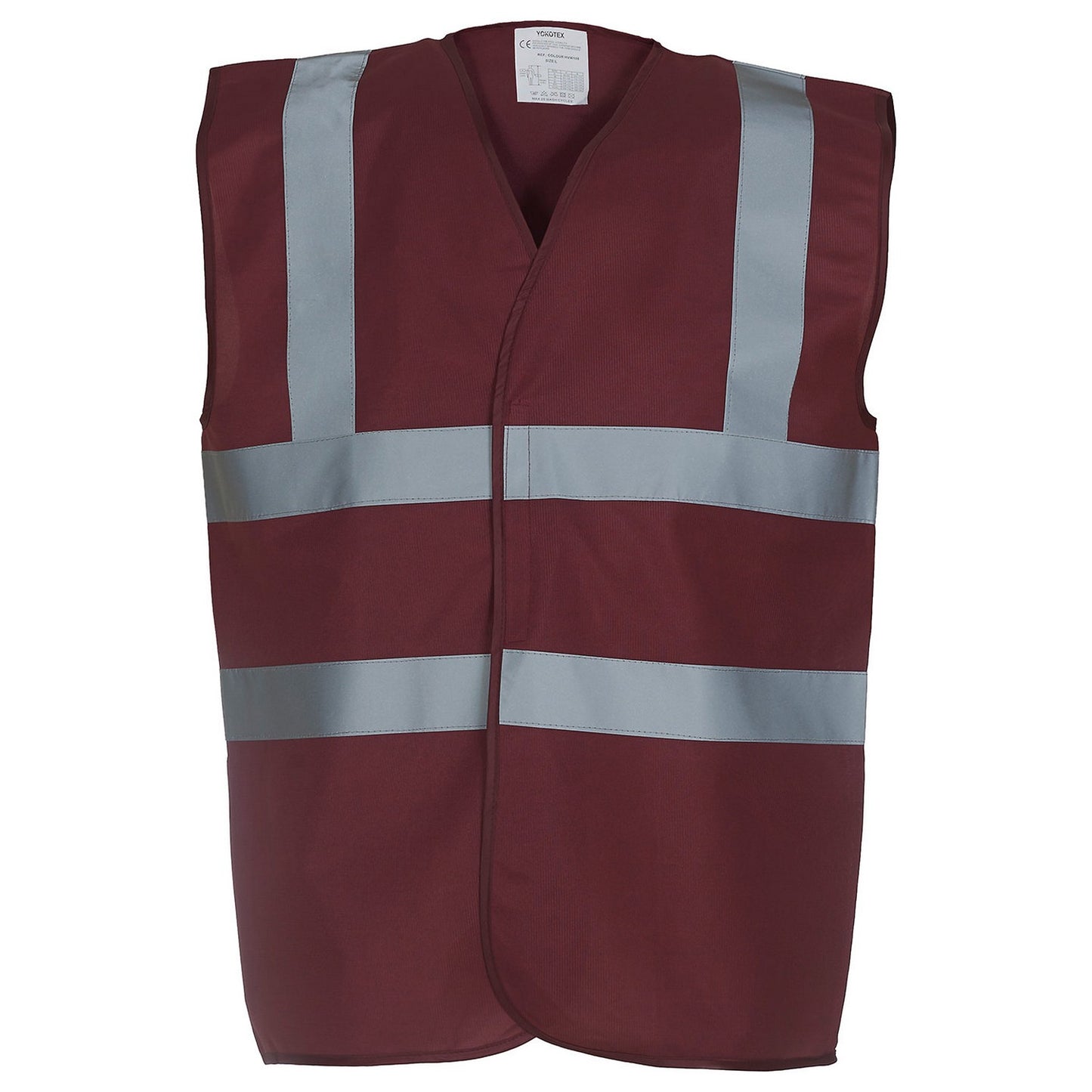 Maroon - Front - Yoko Unisex Adult Hi-Vis Waistcoat