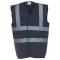 Navy - Front - Yoko Unisex Adult Hi-Vis Waistcoat