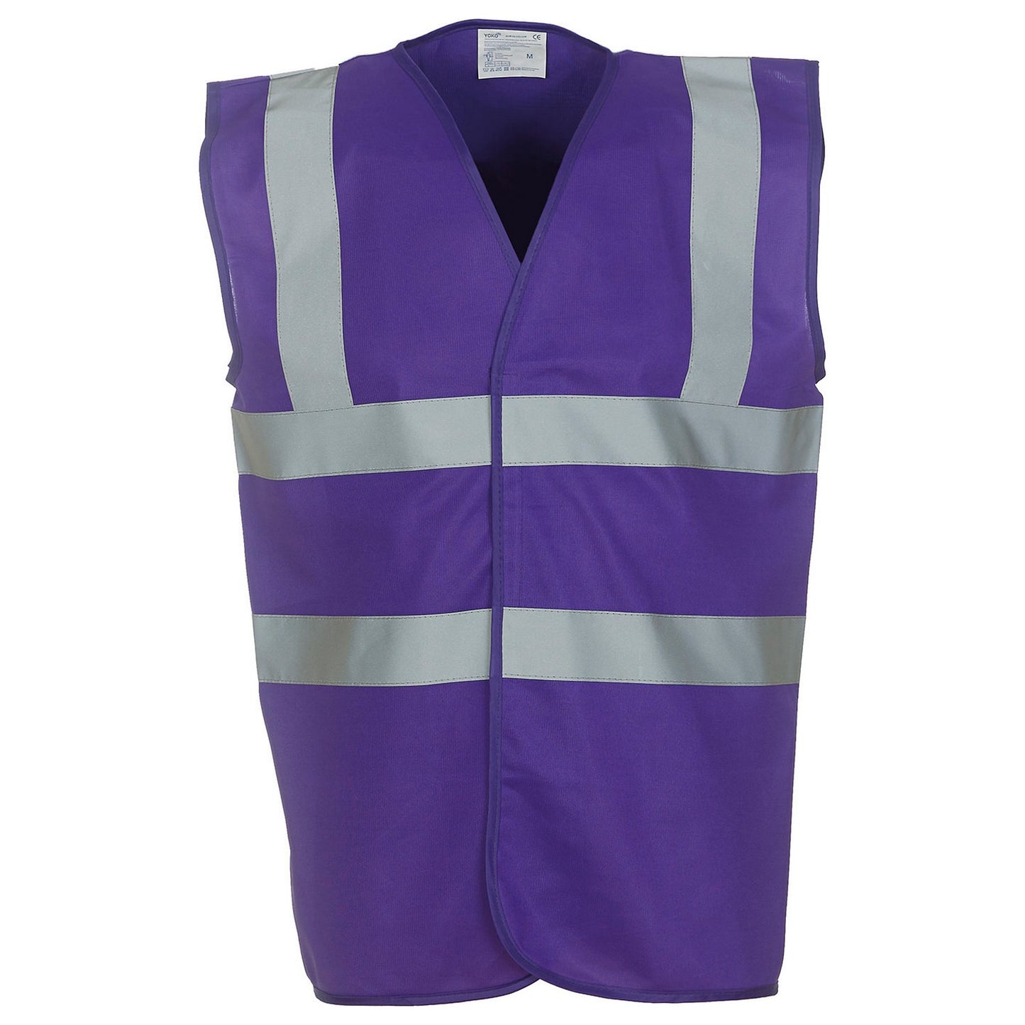 Purple - Front - Yoko Unisex Adult Hi-Vis Waistcoat