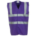 Purple - Front - Yoko Unisex Adult Hi-Vis Waistcoat