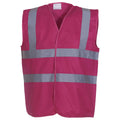 Raspberry - Front - Yoko Unisex Adult Hi-Vis Waistcoat