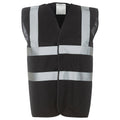 Black - Front - Yoko Unisex Adult Hi-Vis Waistcoat