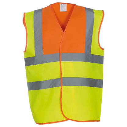Orange-Yellow - Front - Yoko Unisex Adult Hi-Vis Safety Waistcoat