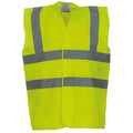 Yellow - Front - Yoko Unisex Adult Hi-Vis Safety Waistcoat