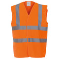 Orange - Front - Yoko Unisex Adult Hi-Vis Safety Waistcoat