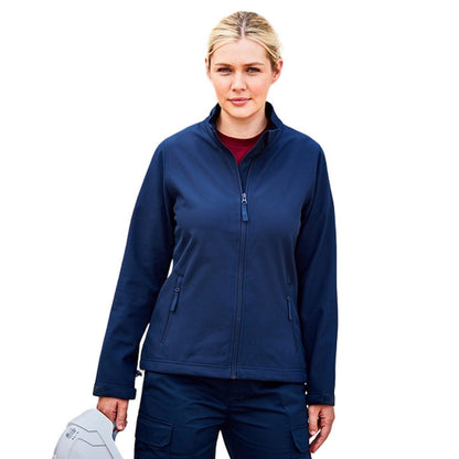Navy - Back - PRO RTX Womens-Ladies Double Layered Soft Shell Jacket