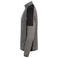 Grey Marl-Black - Side - Finden & Hales Mens Contrast Panel Quarter Zip Midlayer