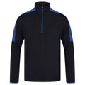 Navy-Royal Blue - Front - Finden & Hales Mens Contrast Panel Quarter Zip Midlayer