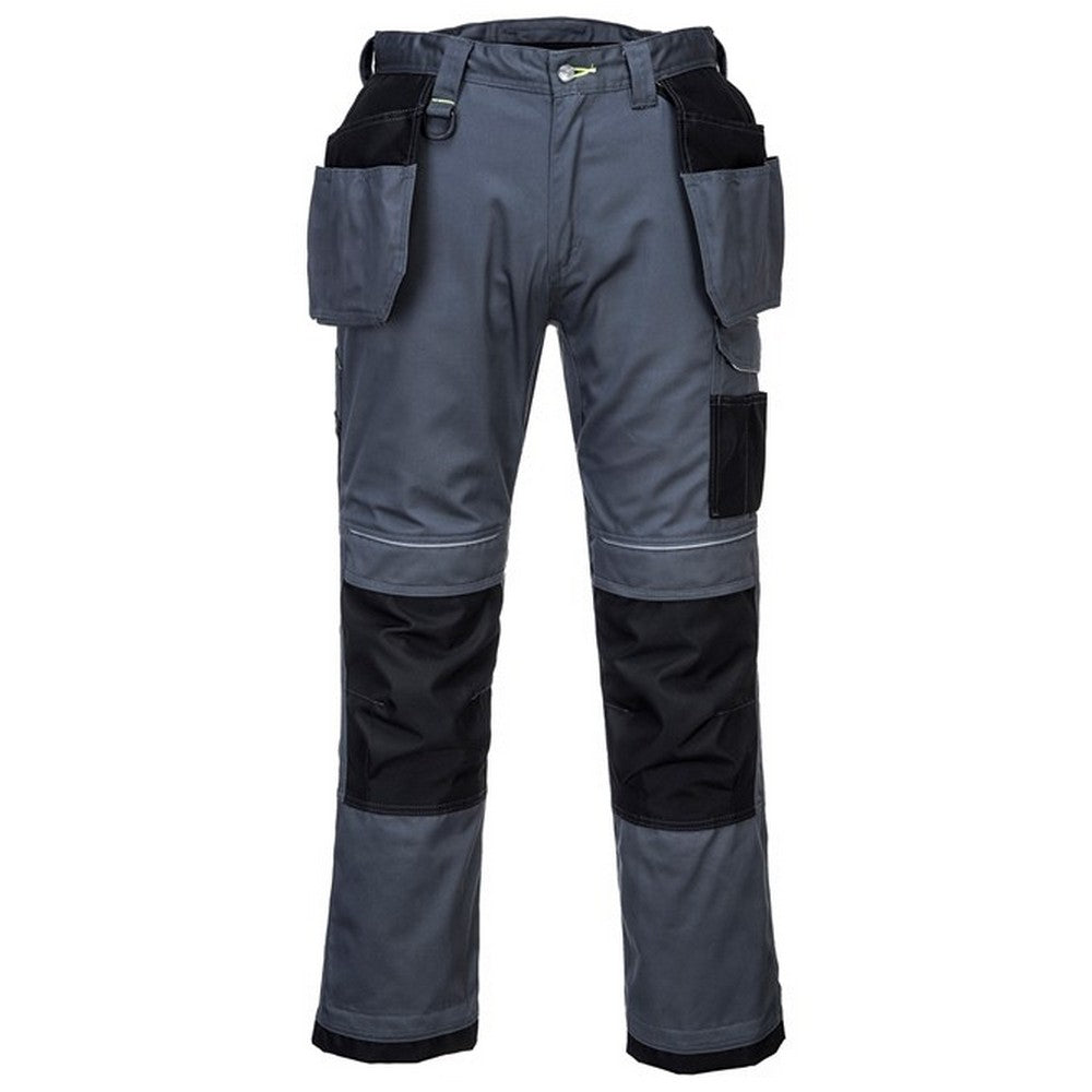 Zoom Grey-Black - Front - Portwest Unisex Adult Holster Pocket Work Trousers