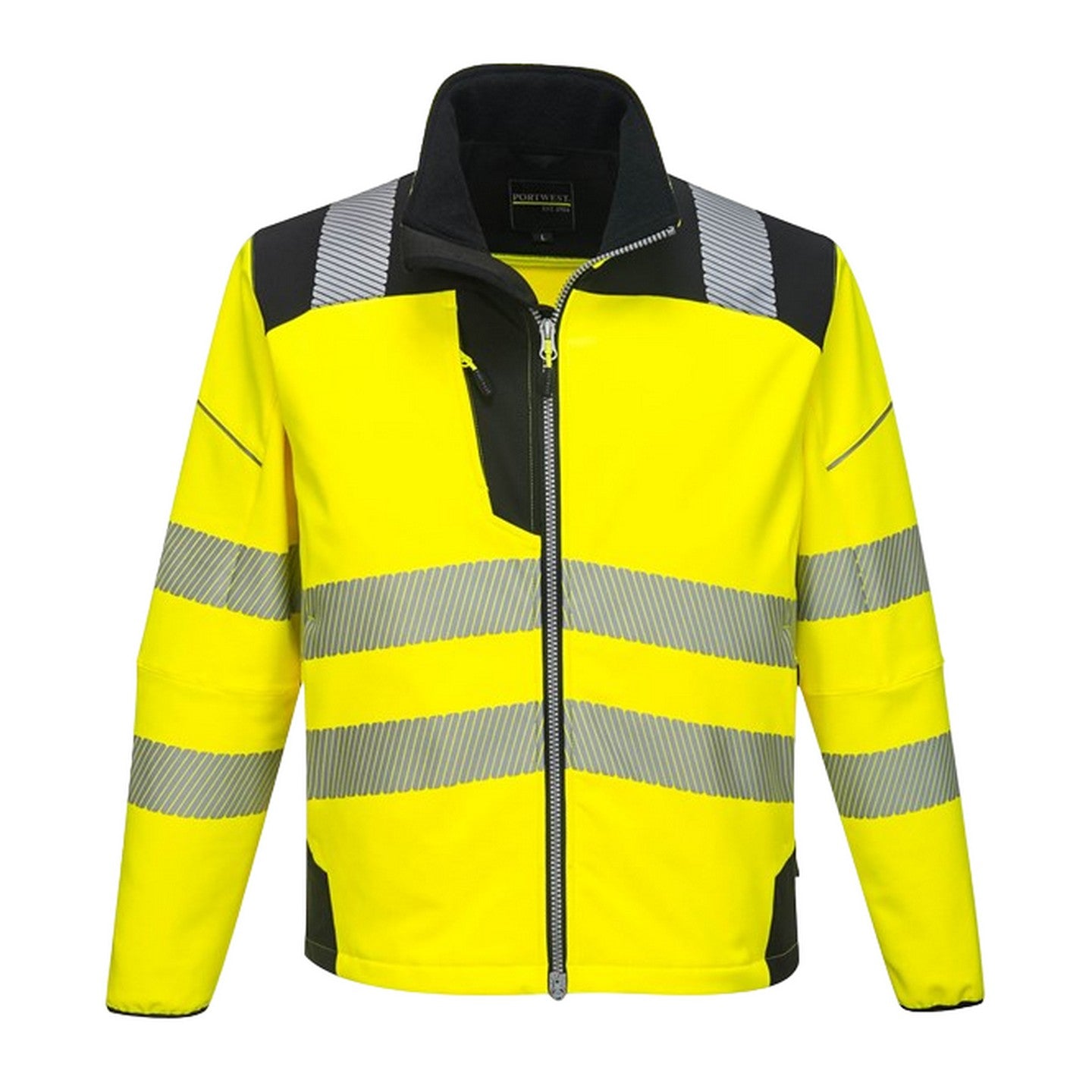 Yellow-Black - Front - Portwest Unisex Adult PW3 Hi-Vis Soft Shell Jacket