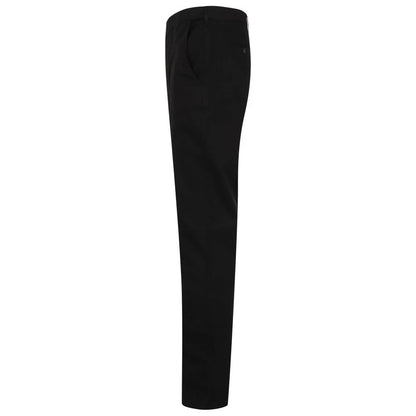 Black - Side - Henbury Mens Stretch Flex Waistband Chinos