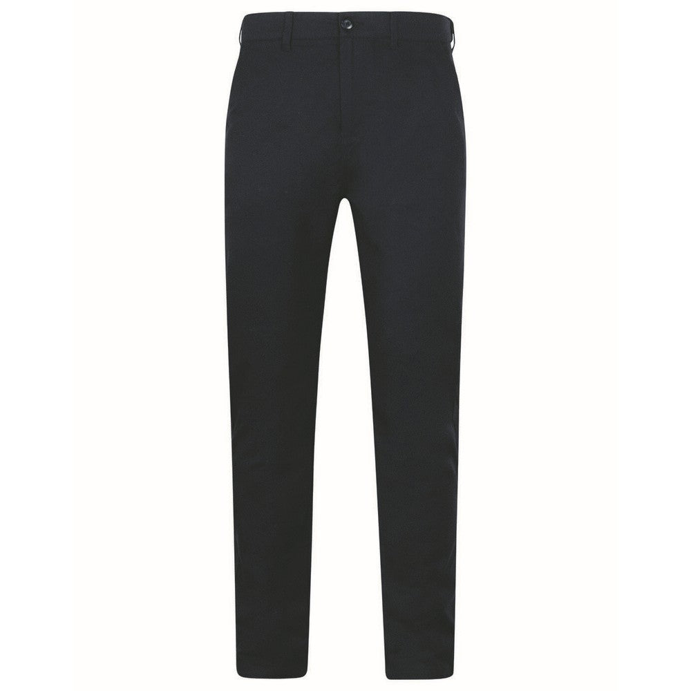 Navy - Front - Henbury Mens Stretch Flex Waistband Chinos