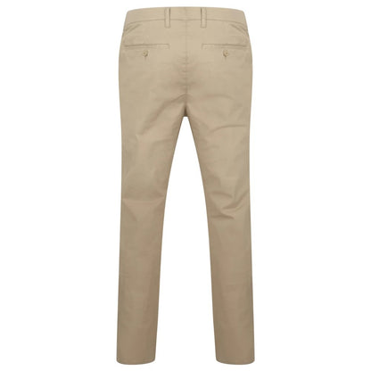 Stone - Back - Henbury Mens Stretch Flex Waistband Chinos